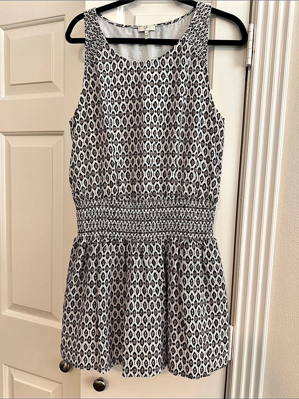Joie Geometric Mini Dress in White & Black Size Medium